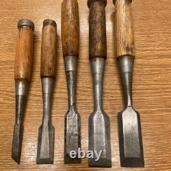 Chisel Set 5pc Carpentry Tools Hand Chisels Vintage Used Condition Kit