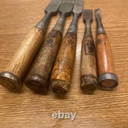 Chisel Set 5pc Carpentry Tools Hand Chisels Vintage Used Condition Kit