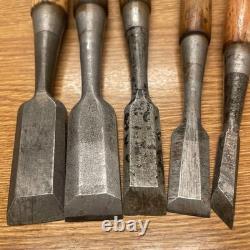 Chisel Set 5pc Carpentry Tools Hand Chisels Vintage Used Condition Kit