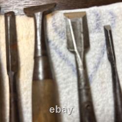 Chisel Set 7pc Carpenter Tools Hand Tool Woodworking Used Ready Condition