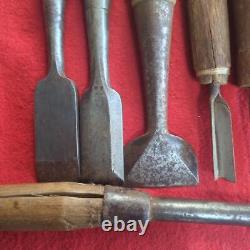 Chisel Set of 6 Woodworking Hand Tools Vintage Used Condition