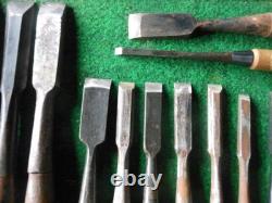 Chisels 15 Piece Set Woodworking Hand Tools Carbon Steel Used Value Set