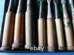 Chisels 15 Piece Set Woodworking Hand Tools Carbon Steel Used Value Set