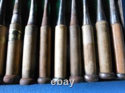 Chisels 15 Piece Set Woodworking Hand Tools Carbon Steel Used Value Set