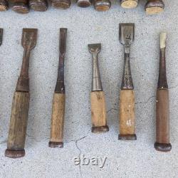Chisels Set 26pc Hand Tools Antique Ready to Use Vintage Woodworking