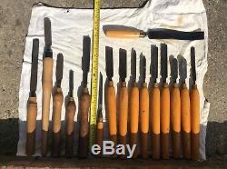 Collection of Robert Sorby woodturning chisels X 10 and other tools, Marples Etc