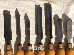 Collection of Robert Sorby woodturning chisels X 10 and other tools, Marples Etc