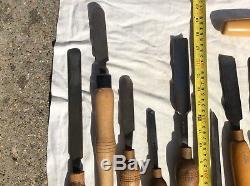 Collection of Robert Sorby woodturning chisels X 10 and other tools, Marples Etc