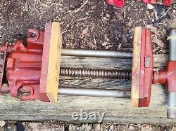 Columbian USA Woodworking Vise 7 Under Bench Mount Pop Up Dog 30 Lb Red Vintage