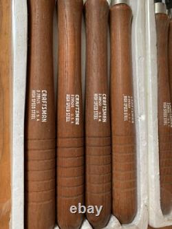 Craftsman 2859 USA 8 Piece Wood Working Turning Set Chisels Lathe Original Tools