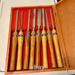 Crown Tools 8 Pc Woodturning Tool Set Wooden Box