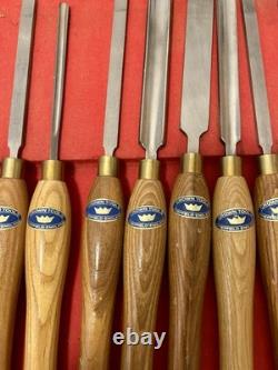 Crown Tools 8 Pc Woodturning Tool Set Wooden Box