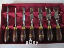 Crown Tools Sheffield England 7 Piece Butt Chisel Set Wood Handle