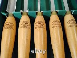 Crown Tools Steel Wood Hand Turning Tool Set Sheffield England 5 PC Boxed