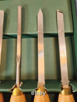 Crown Tools Steel Wood Hand Turning Tool Set Sheffield England 5 PC Boxed