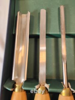 Crown Tools Steel Wood Hand Turning Tool Set Sheffield England 5 PC Boxed