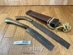 DAMAGED Japanese vintage Carpentry Tool NATA SAW RARE SHAPE Woodworking CA220