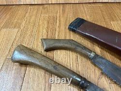 DAMAGED Japanese vintage Carpentry Tool NATA SAW RARE SHAPE Woodworking CA220