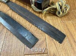 DAMAGED Japanese vintage Carpentry Tool NATA SAW RARE SHAPE Woodworking CA220