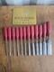 E A Berg 1031 Bevel Edge Chisel Eskilstuna Graduated Set of 12 Woodworking Tools