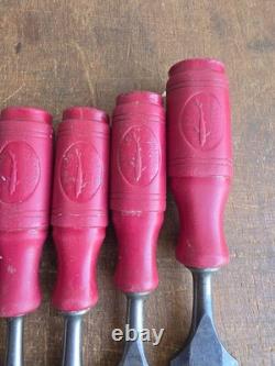 E A Berg 1031 Bevel Edge Chisel Eskilstuna Graduated Set of 12 Woodworking Tools