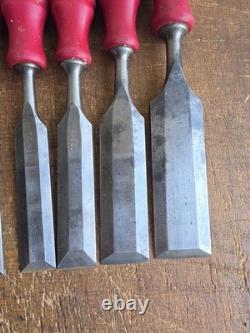 E A Berg 1031 Bevel Edge Chisel Eskilstuna Graduated Set of 12 Woodworking Tools