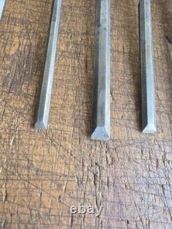 E A Berg 1031 Bevel Edge Chisel Eskilstuna Graduated Set of 12 Woodworking Tools