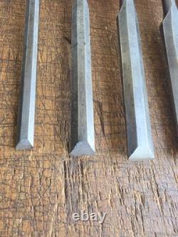 E A Berg 1031 Bevel Edge Chisel Eskilstuna Graduated Set of 12 Woodworking Tools