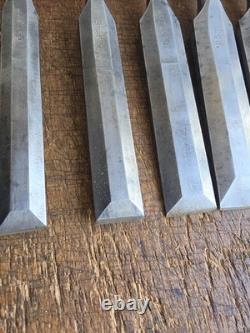E A Berg 1031 Bevel Edge Chisel Eskilstuna Graduated Set of 12 Woodworking Tools