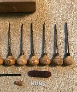 F. L. Grobet Engraving Hand Tools Wood Handles Woodworking