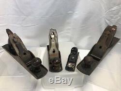 Four (4) Vintage Bailey Stanley No 6, 5, 4 and 6 Plane Woodworking
