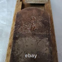 Fukusaburo Japanese Kanna Hand Plane Marked Blade Wooden Body