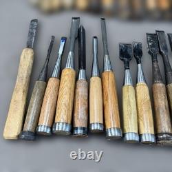 Generic Chisel Set 35pc Woodworking Tools with Wooden Handles Blades