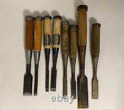 Generic Chisels 8 Piece Set Woodworking Hand Tools Carpentry Kit Vintage