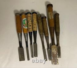 Generic Chisels 8 Piece Set Woodworking Hand Tools Carpentry Kit Vintage