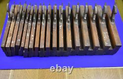 Good Set of Eighteen Hollow and Round Moulding Planes by John Moseley & Son