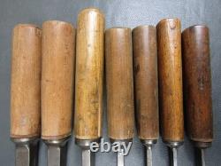 Graduated set pig sticker mortice chisels vintage old tools by Marples Sorby Etc