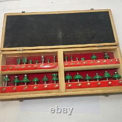 Grizzly 25 pc Router Bit Set Pre-Owned As Is In Case Wood Working Tools