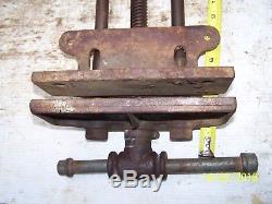 Huge 20 Capacity Antique 1898 W. C. Toles Carpenters Wood Working Bench Vice