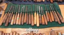 Huge Job Lot of 90 Vintage Wood Carving and Woodwork Chisels/Gouges All UK Made