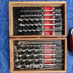IRWIN Vintage Drill Bit Set Holdall No. 732-10 IN Brace Woodworking Tool