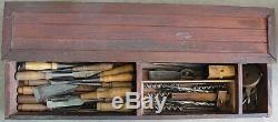 Incredible Antique 19th Century Cabinetmaker Carpenter & Woodworking Tool Chest