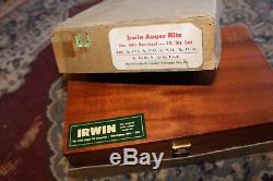 Irwin Auger Bit Set Tool Lot Hand Brace Drill Bits Woodworking Borchest DM