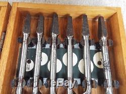 Irwin Model DM 13 Auger Bit Tool Set For Hand Brace Woodworking Drill Bits &case