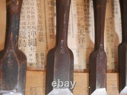 JAPANESE CHISEL Nomi Ebony-wood handle SAKAAKIRA etc Set of 12 JAPAN b109