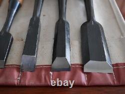 JAPANESE CHISELS Carpentry Woodworking Tool Nomi Signed FUJIHIDE a672