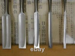 JAPANESE DOVETAIL CHISEL Sinogi-style Nomi Ichisada Set of 10 JAPAN b73