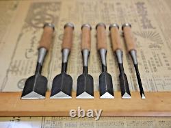 JAPANESE DOVETAIL CHISEL Sinogi-style Nomi Set of 6 from JAPAN b74