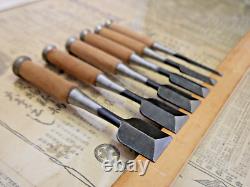 JAPANESE DOVETAIL CHISEL Sinogi-style Nomi Set of 6 from JAPAN b74