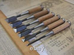 JAPANESE DOVETAIL CHISEL Sinogi-style Nomi Set of 6 from JAPAN b74